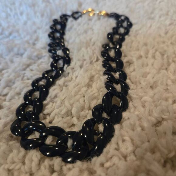 Vintage Napier Navy Blue Metal Chain Link Necklace - Picture 5 of 8